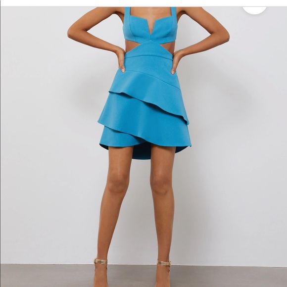 bcbg eleeza ruffle dress